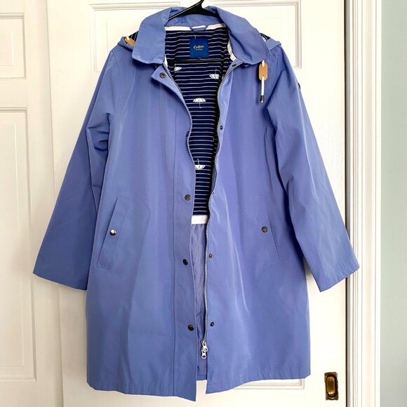 Hooded Trench Raincoat by Cotton Traders US size 12 - Picture 1 of 2